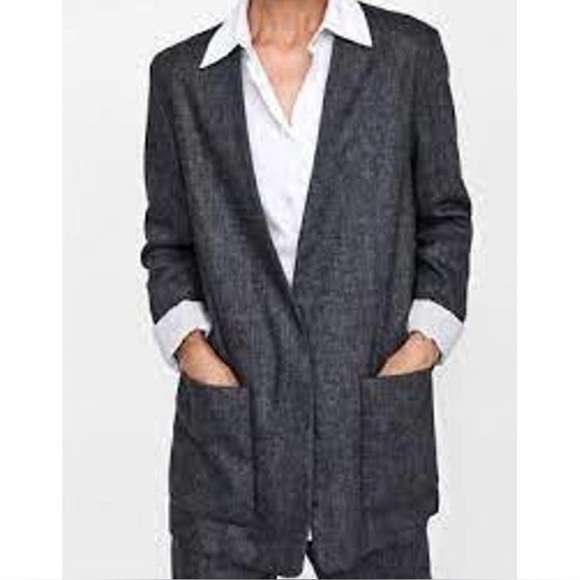 Zara Jackets & Blazers - Zara Herringbone Oversized Wool Blend Blazer Jacket